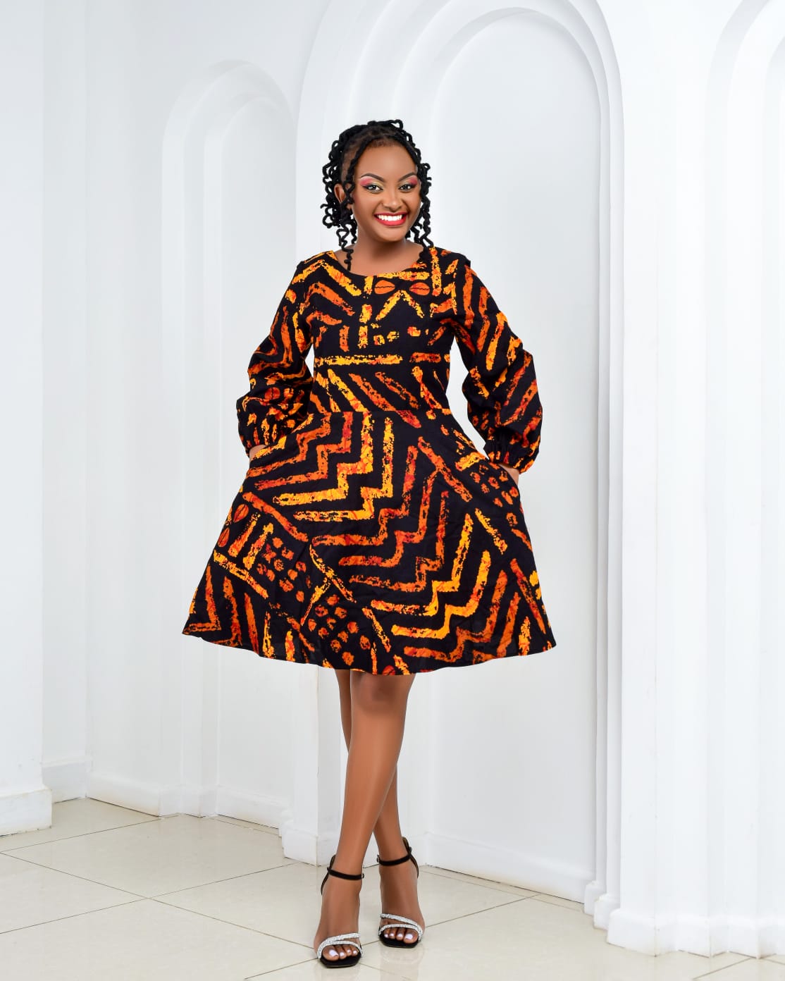 Ankara Skater Dresses (Sleeved)