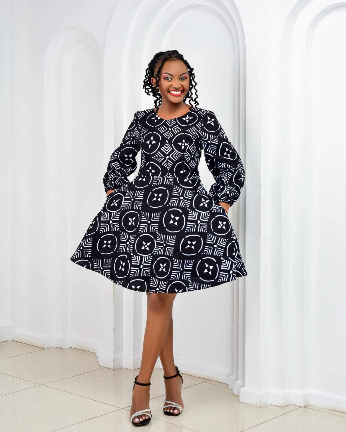 Ankara Skater Dresses (Sleeved)