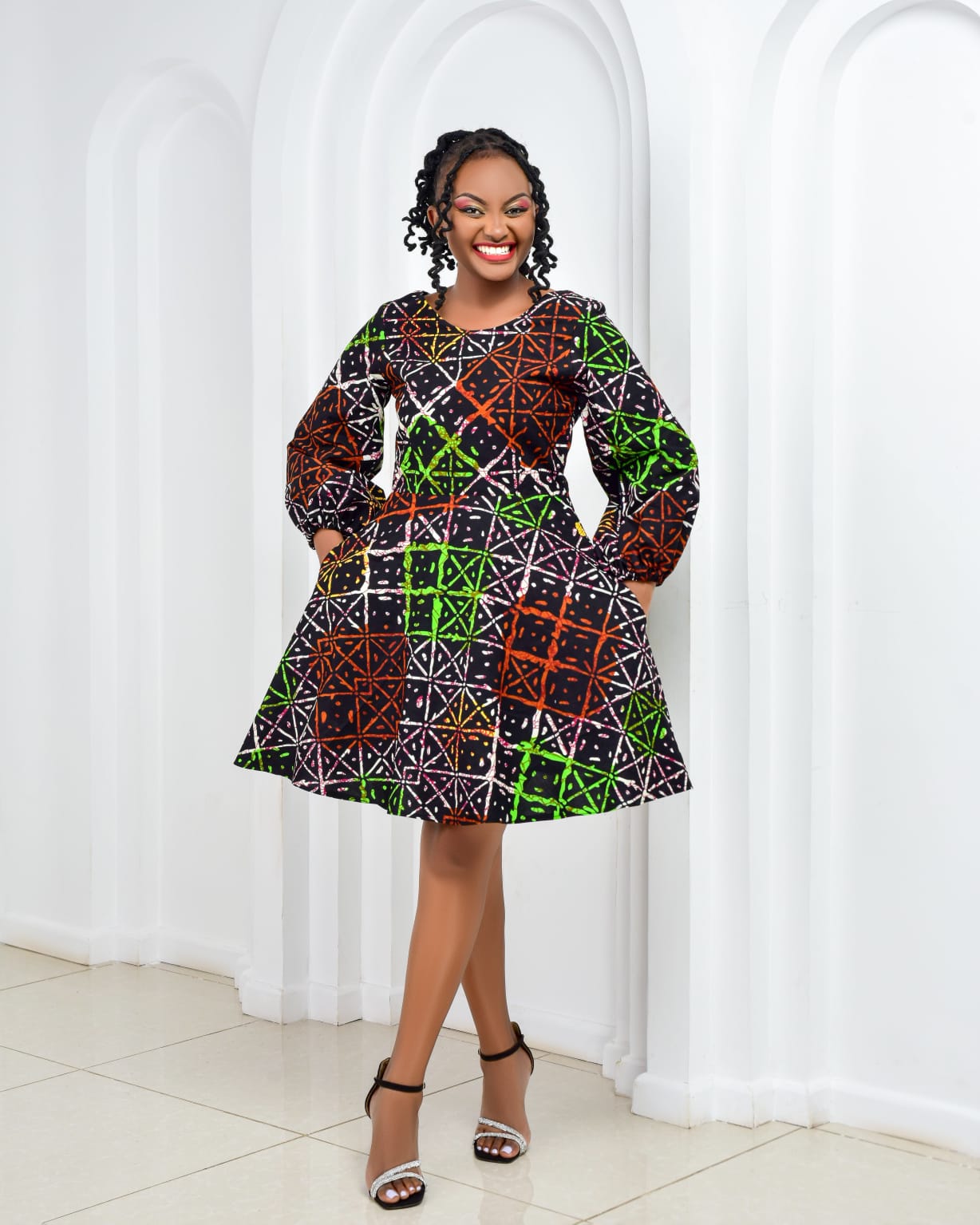 Ankara Skater Dresses (Sleeved)