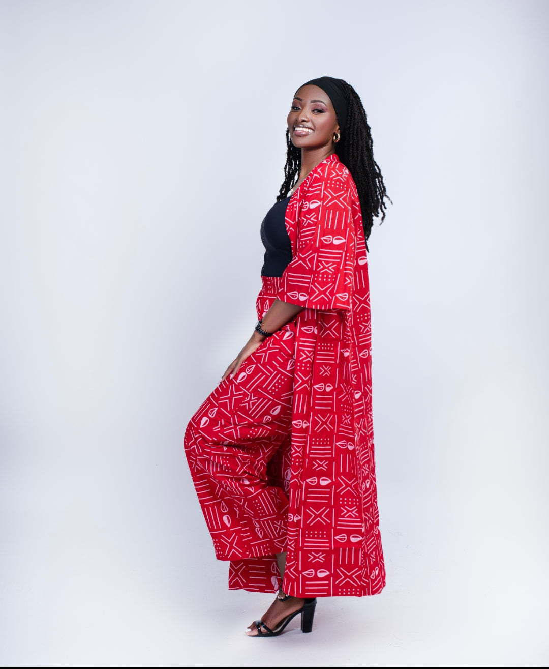 Tribal Ankara 2pc (Kimono & Trouser)red