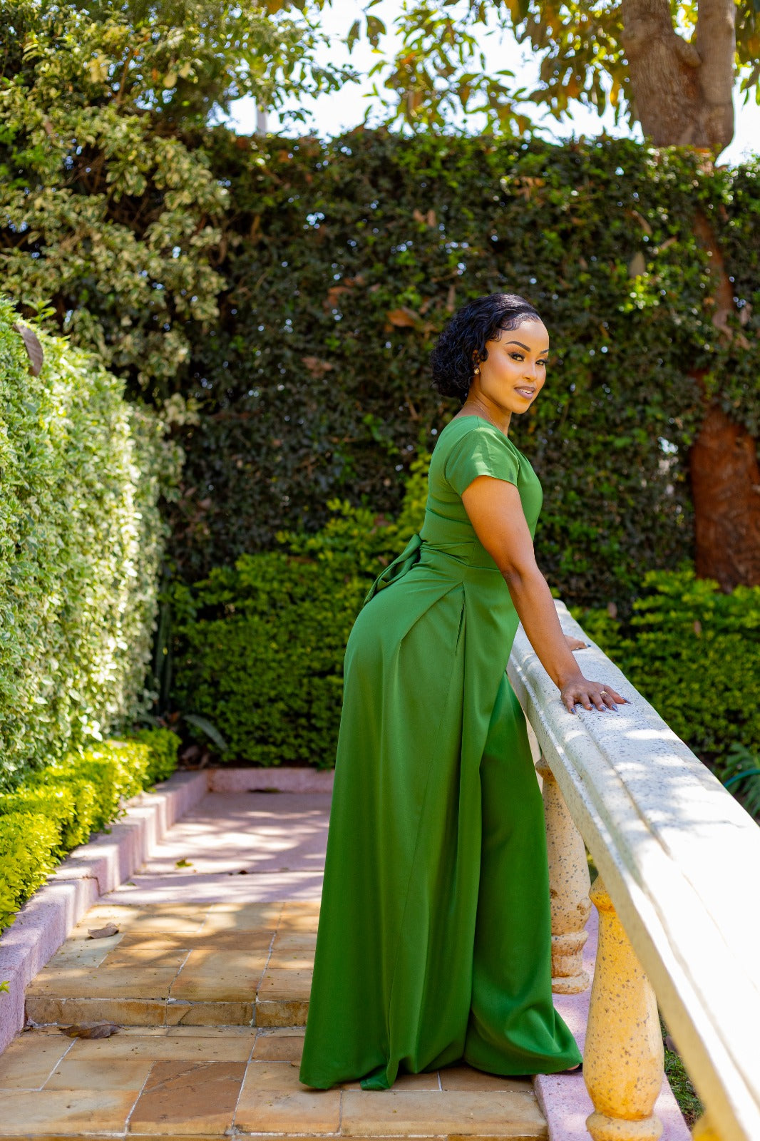 Olive Green V-Neck Jumpsuit