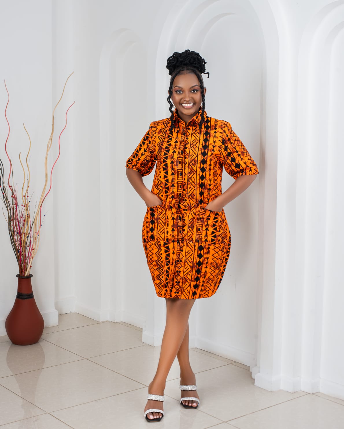 Ankara Shirt Dresses (Buttoned)