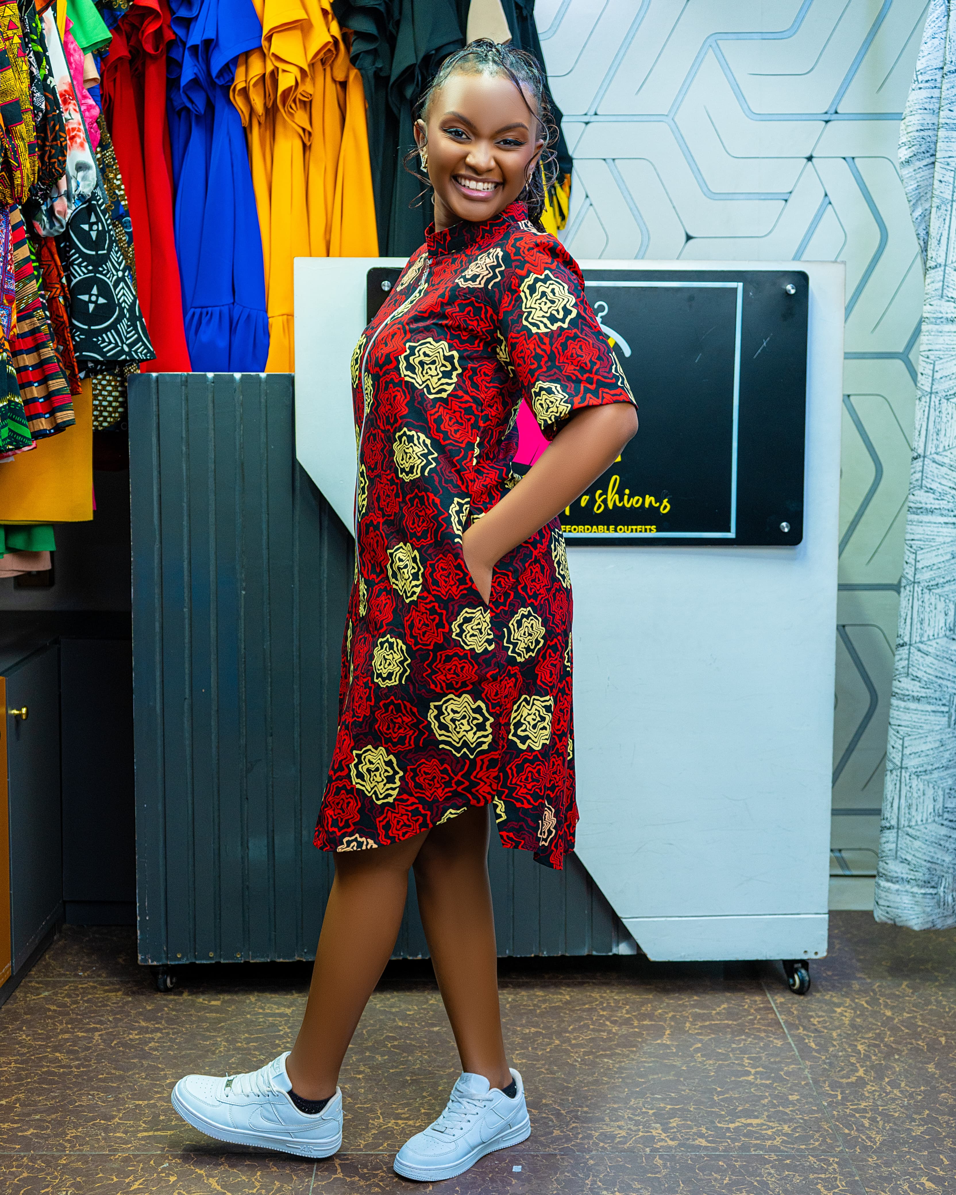 Ankara Zipper Shirt Dresses