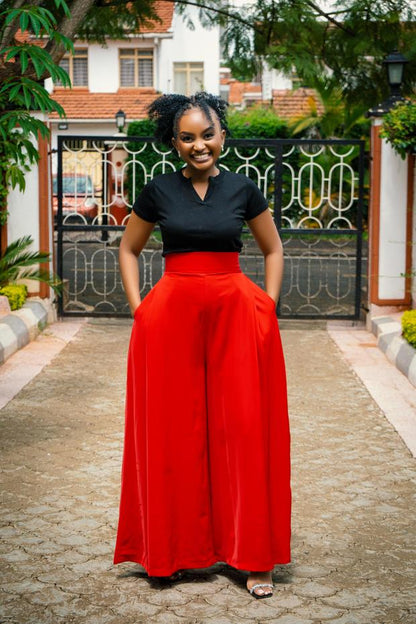 The Scarlet Wide Palazzos (Red)