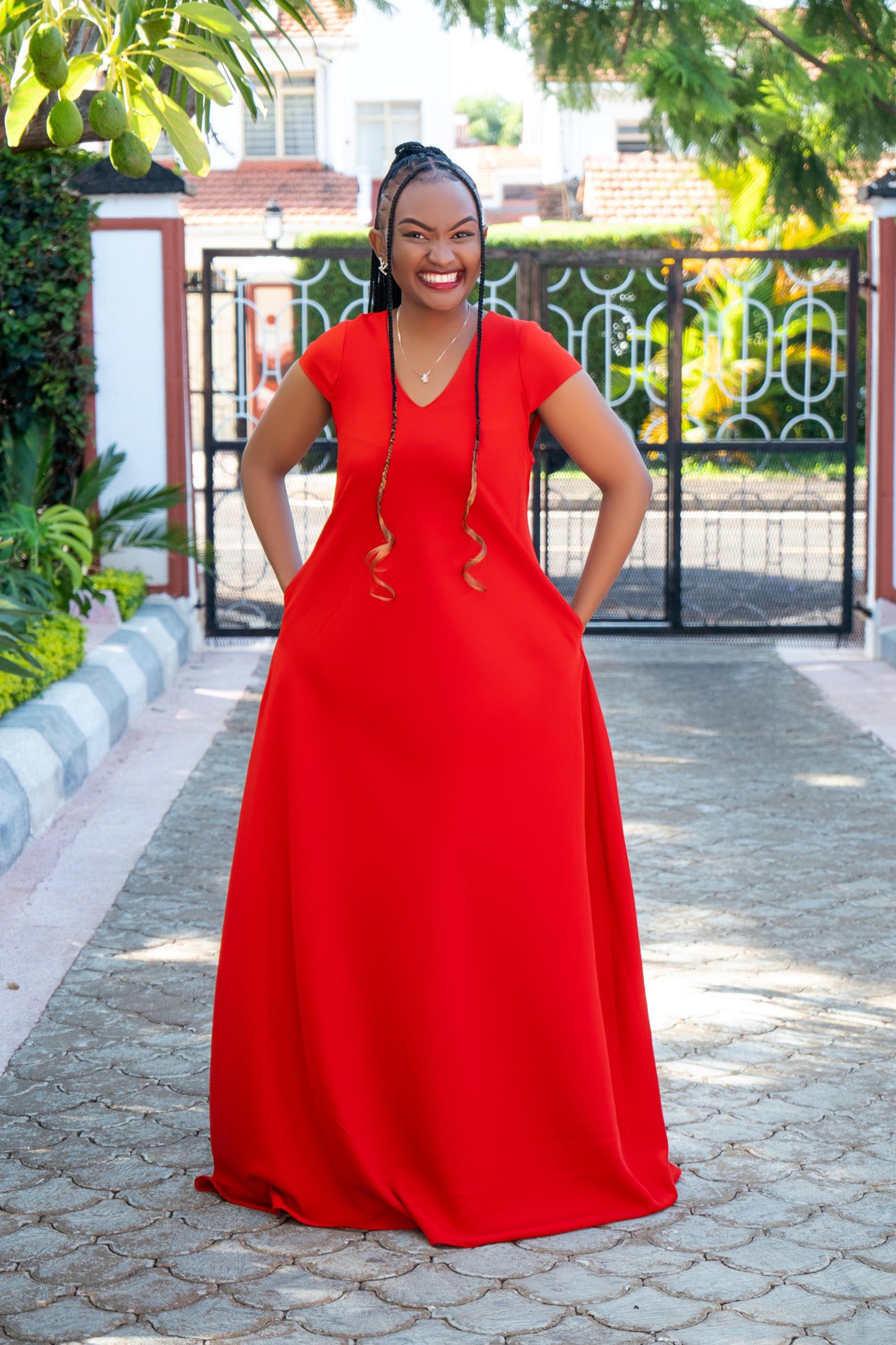 Red Maxi Dresses (Cap Sleeves)