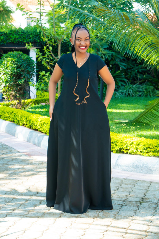 Black Maxi Dresses (Cap Sleeves)