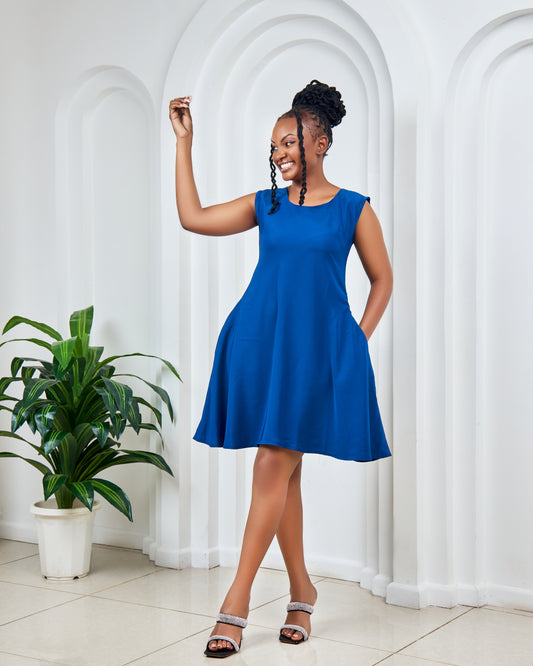 Parliament blue Shift Dresses (Sleeveless)