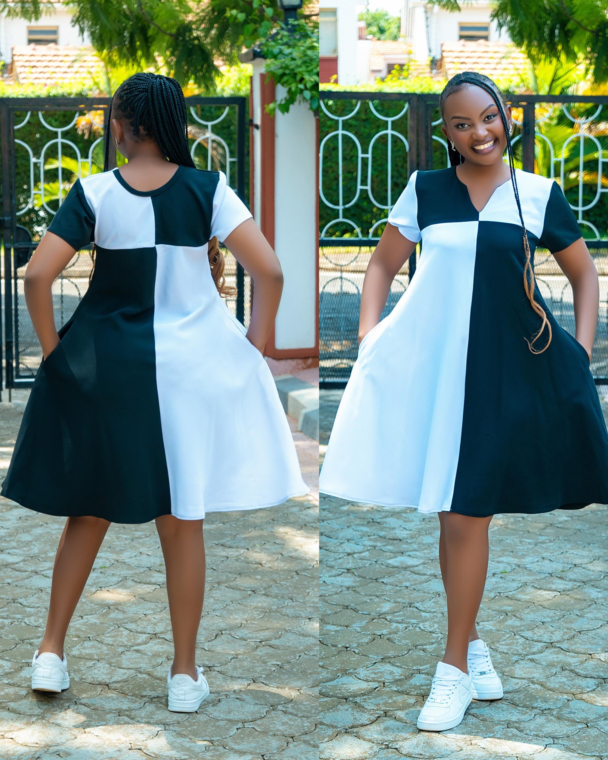black and white shift dress London Times Short Womens 12 Pockets Lined Mod Preppy from brunch with friends to a night out Modern Fit Fringe Trim Tweed