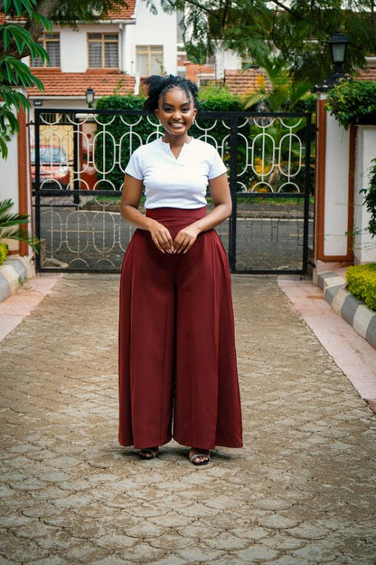 The Scarlet Wide Palazzos (Maroon)