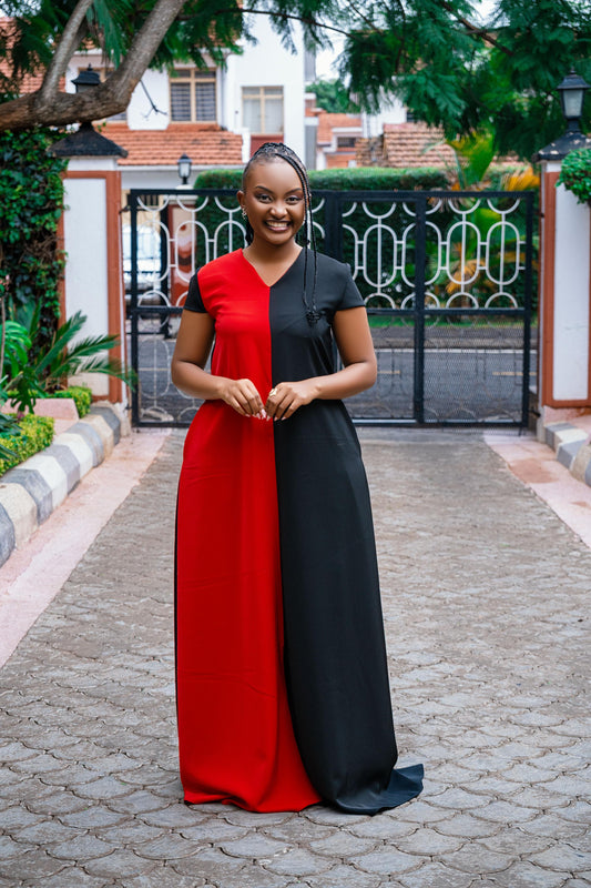 Black & Red Maxi (with a front slit)