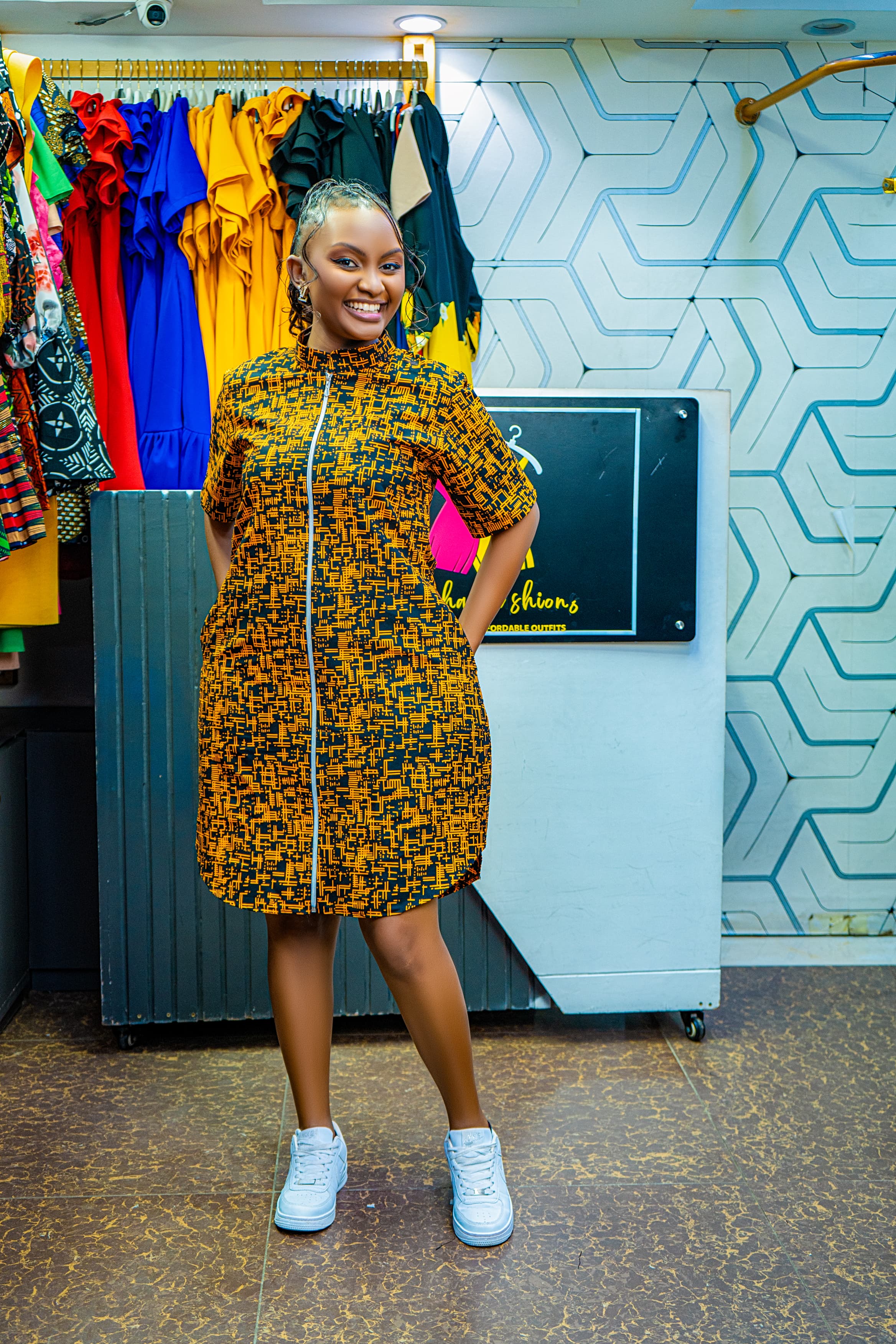 Ankara Zipper Shirt Dresses