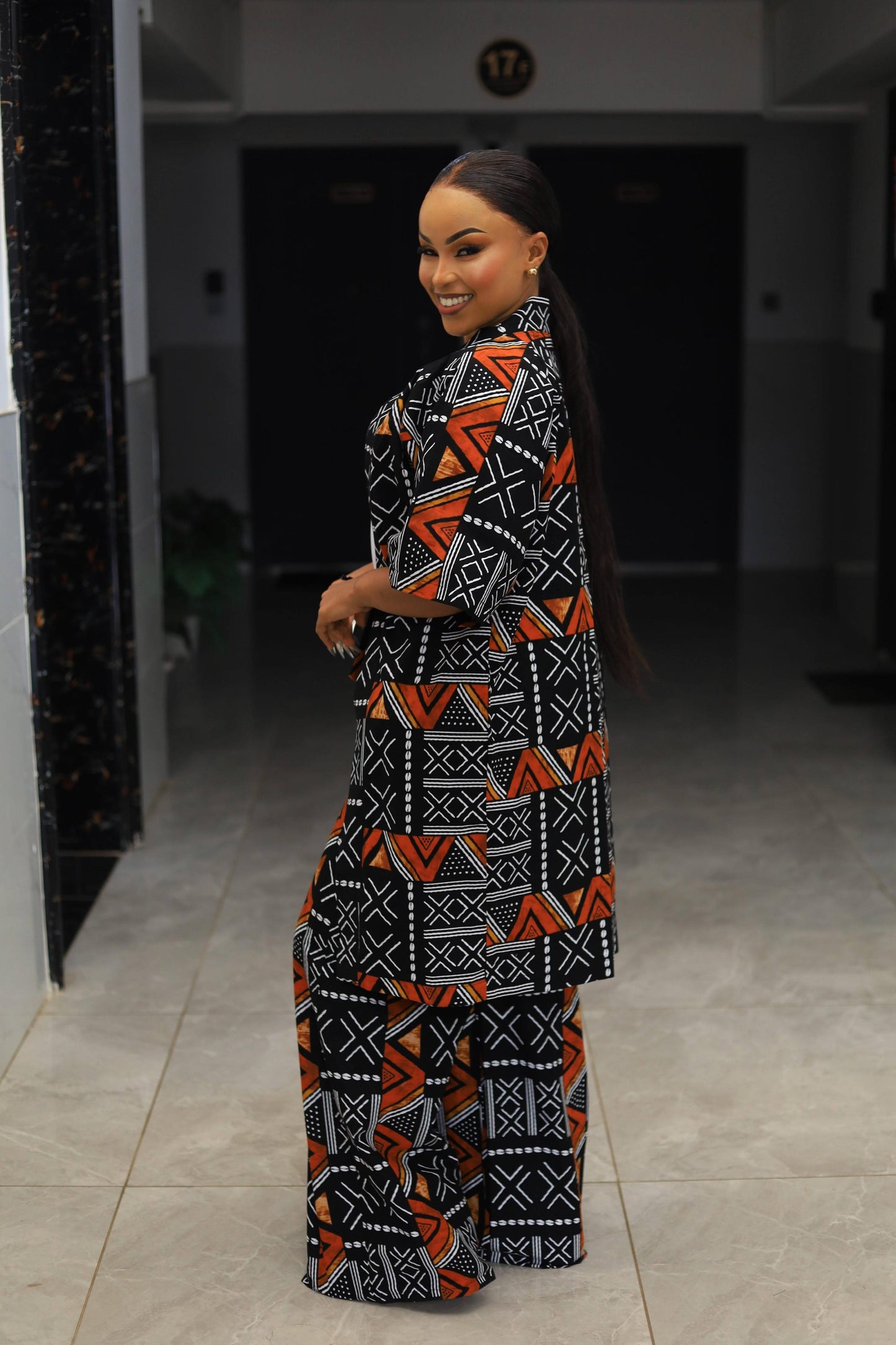 African Elegance Ankara 2PC Set.(Burnt Orange)