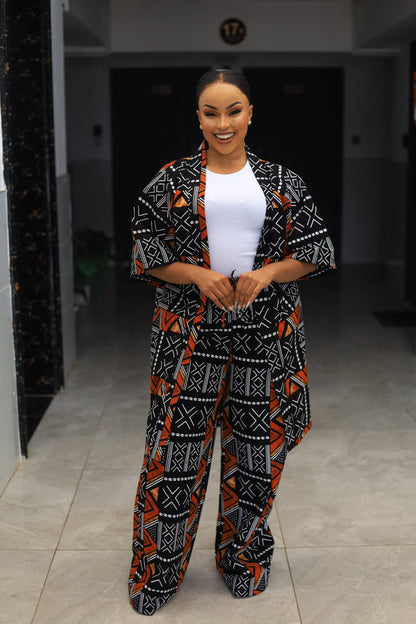 African Elegance Ankara 2PC Set.(Burnt Orange)