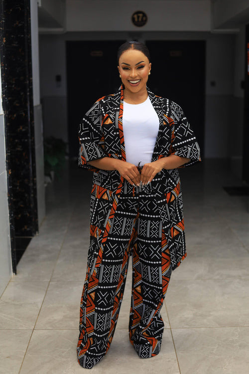 African Elegance Ankara 2PC Set.(Burnt Orange)
