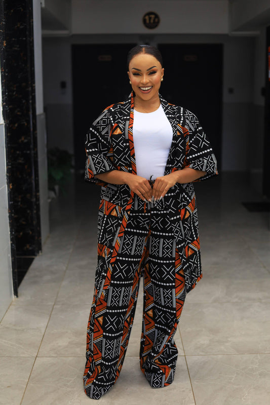 African Elegance Ankara 2PC Set.(Burnt Orange)