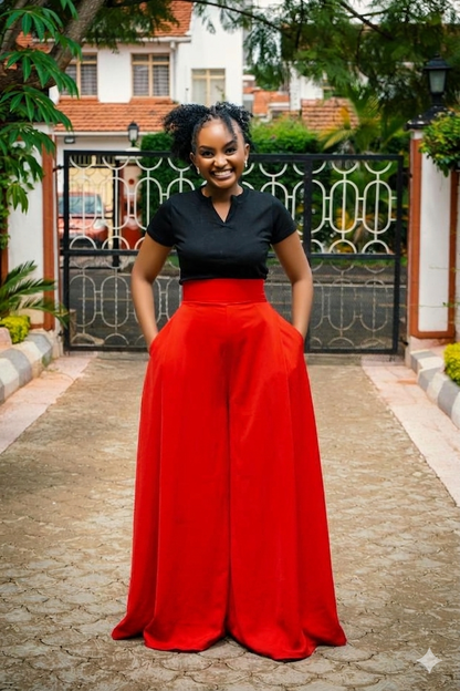 The Scarlet Wide Palazzos (Red)