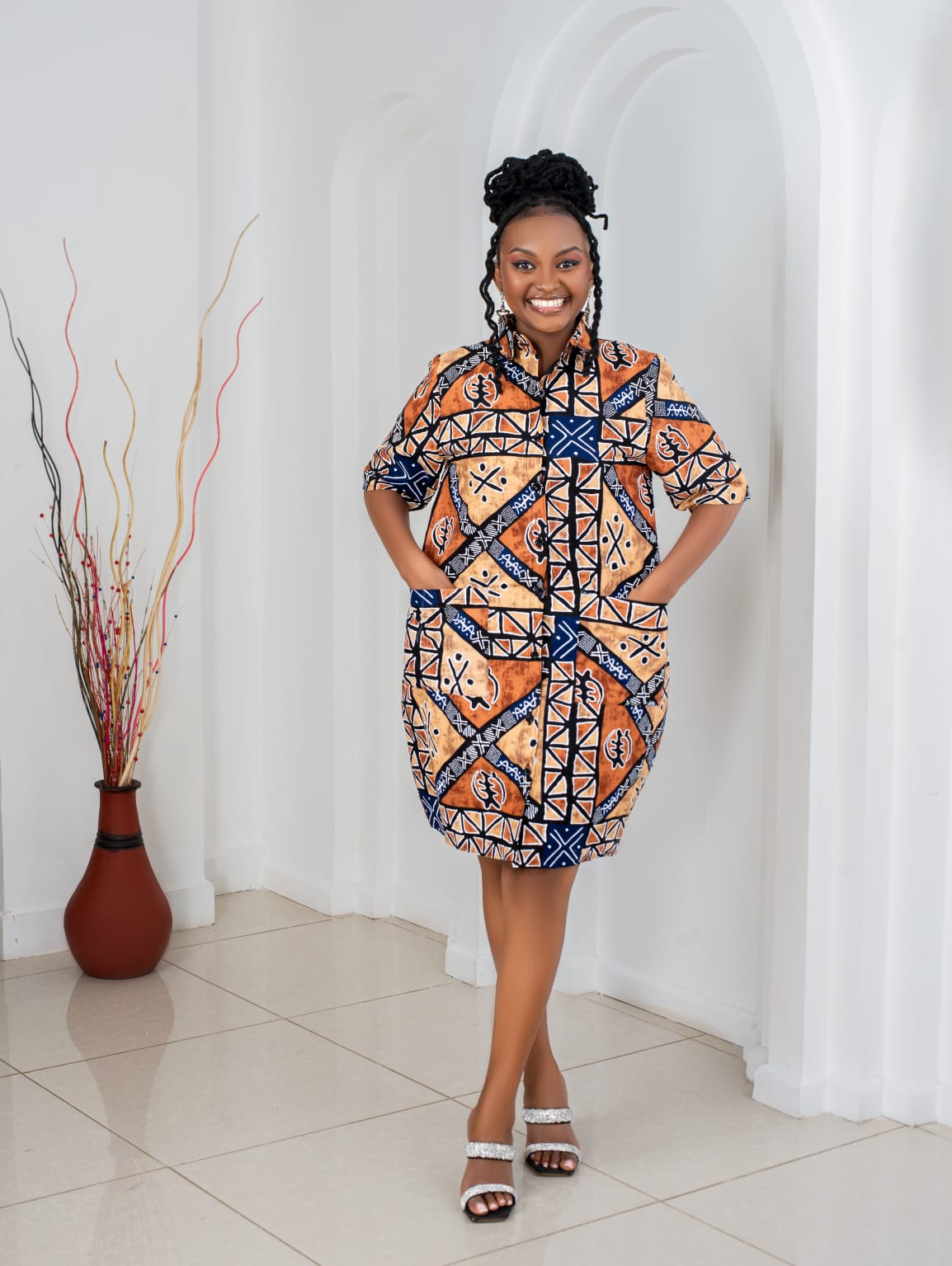 Ankara Shirt Dresses (Buttoned)