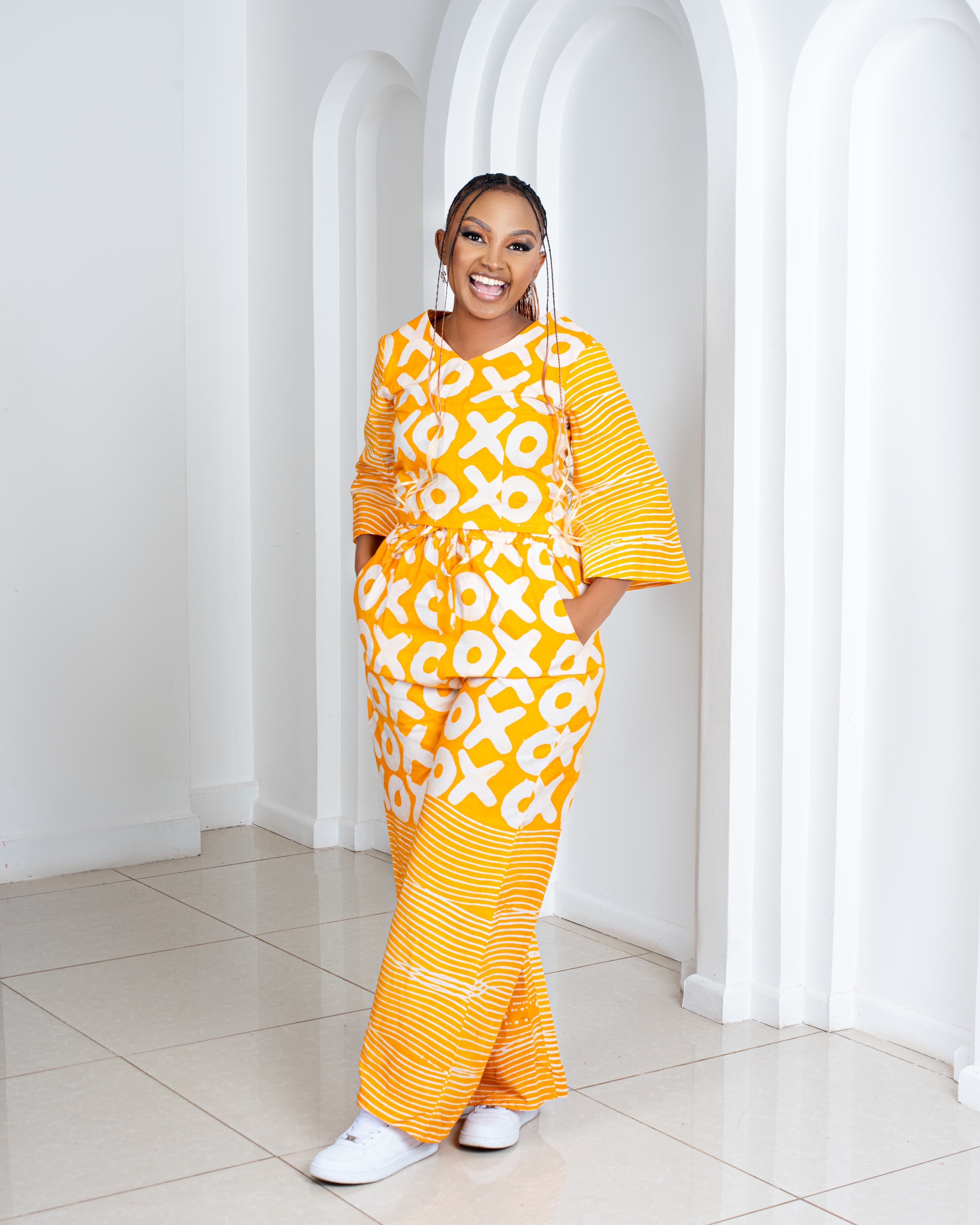 Batik 2pc Set (Top & Palazzo)(Mustard)