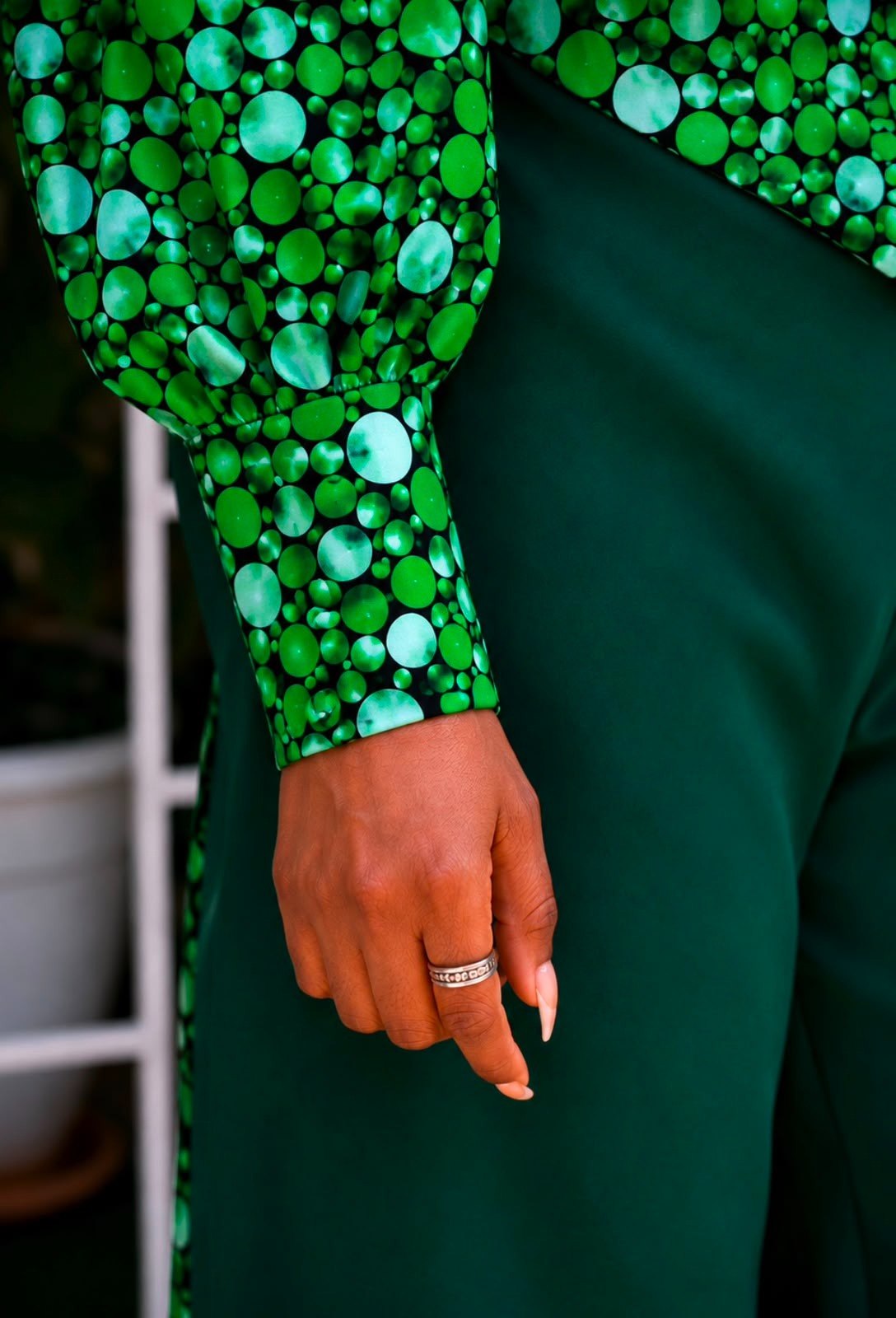 Ankara Luxe Palazzo Set (Emerald Green)