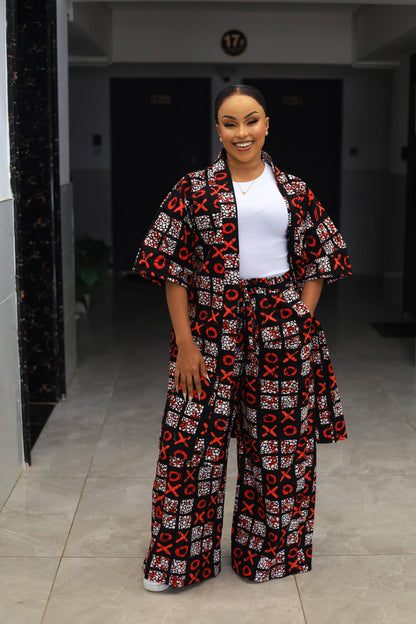 African Elegance Ankara 2PC Set.(Red)