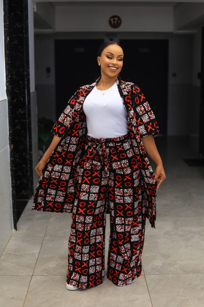 African Elegance Ankara 2PC Set.(Red)