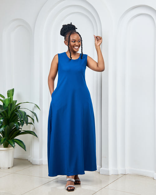 Parliament Blue Maxi Dresses (Sleeveless)