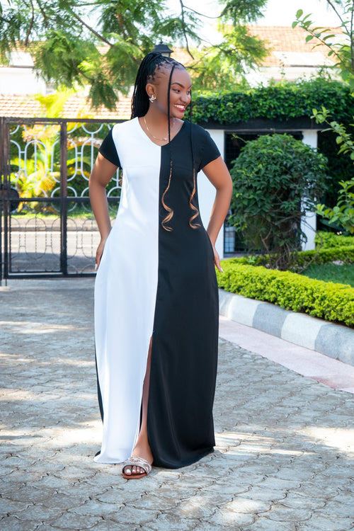 Black & White Maxi (with a front slit)