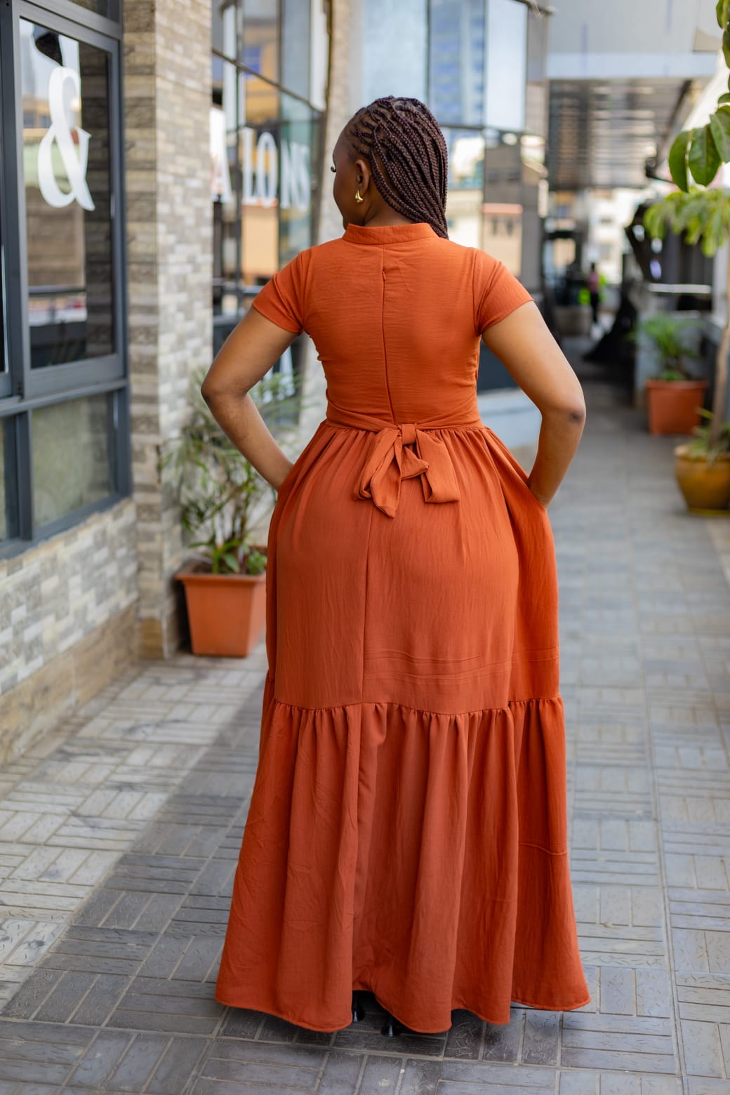 The Signature Tiered Cotton Maxi (Rust Brown)