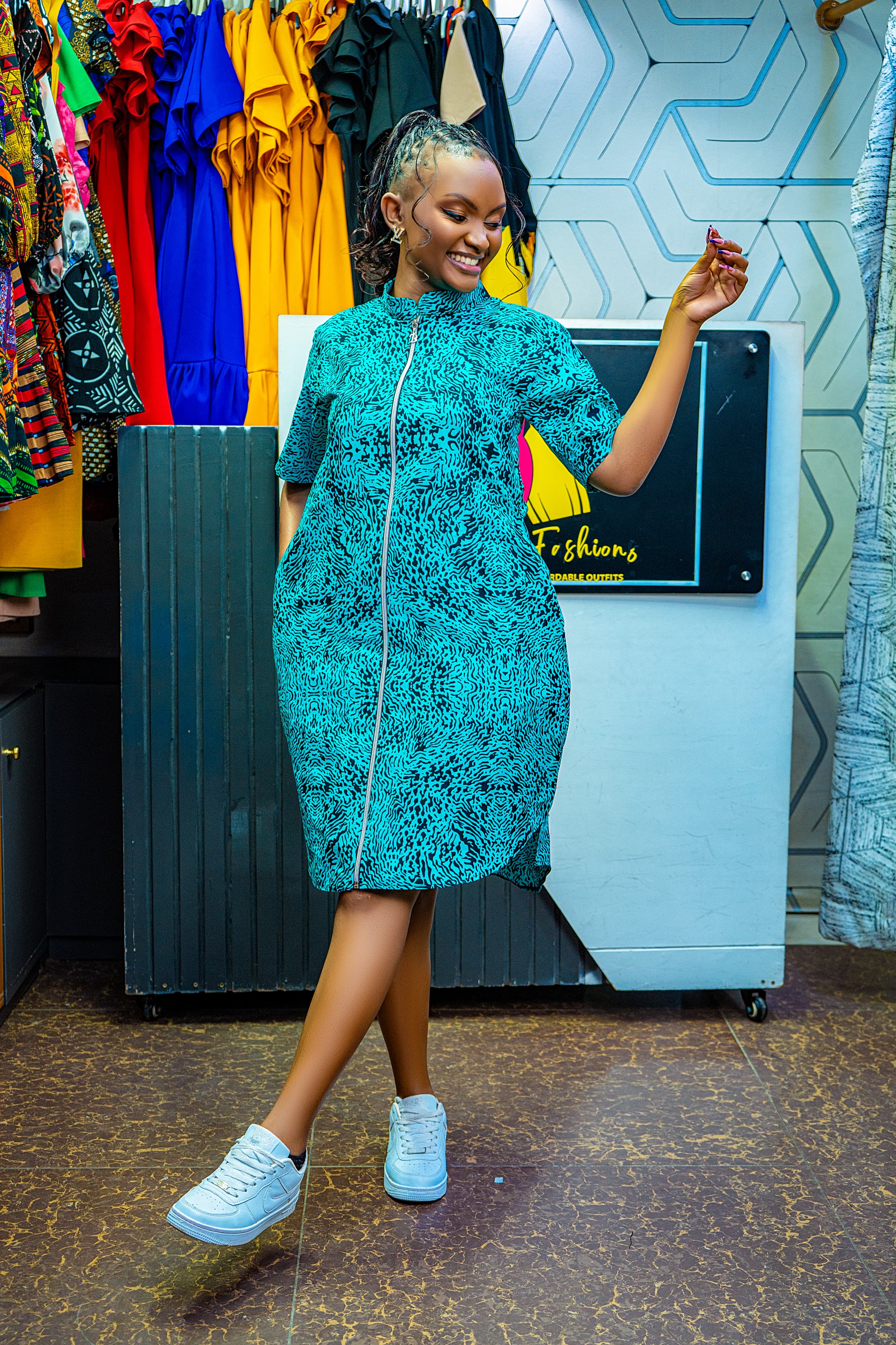 Ankara Zipper Shirt Dresses