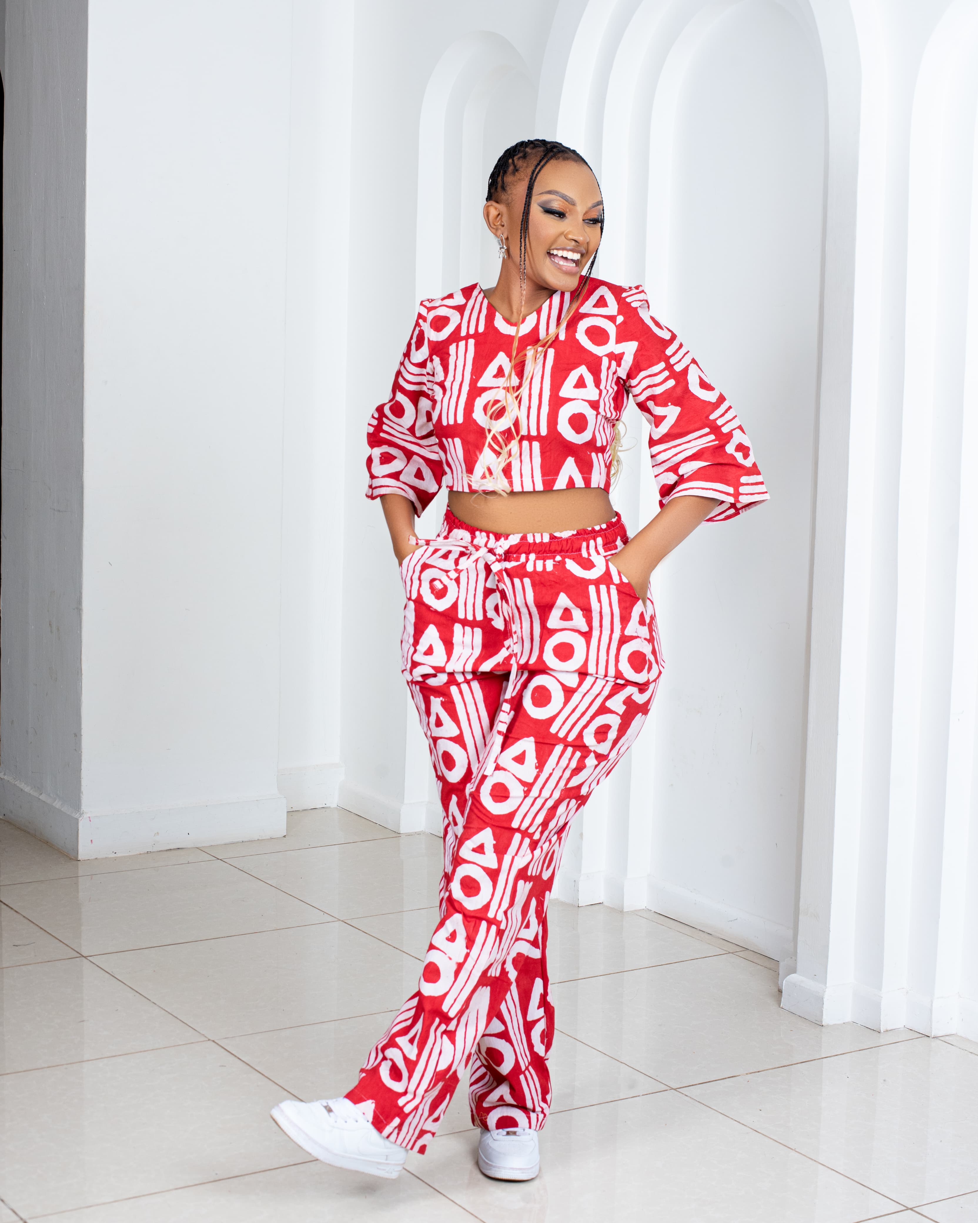 Batik 2pc Set (Top & Palazzo)(Red)